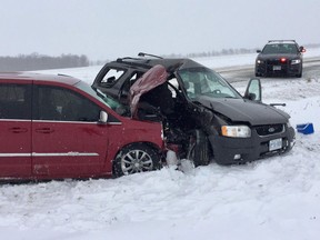 A four-year-old boy and his father suffered serious injuries March 13 on North Talbot Road in Kingsville.