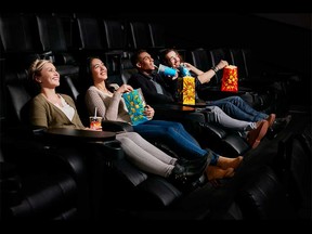 Cineplex's new deluxe reclining movie theatre seats are shown in this promotional image. The company plans on upgrading all its seats by the start of summer 2017.