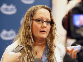 Advance-practice nurse Patti Kunkel of LaSalle speaks to the media at Henry Ford Health System on March 16, 2017 during a news conference to discuss how nurses are fearful of their careers with the new U.S. policy change for out-of-country workers.