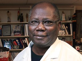 Award-winning Dr. Godfrey Bacheyie is shown at his office at the Windsor Regional Hospital Met Campus on March 6, 2017.