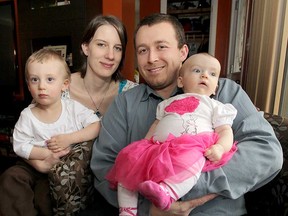 The Ducharme family at their home in Windsor's Riverside area on Jan. 18, 2017. From left: Henrik, Tamara, Charles, and "warrior princess" Madalayna.