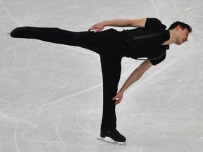 Canada's Patrick Chan, currently ranked third, competes in the men's short program at the ISU World Figure Skating Championships in Helsinki, Finland on March 30, 2017.