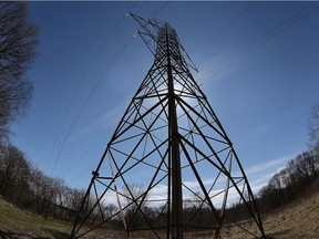 A hydro towers is shown at Brunet Park in LaSalle in this file photo.