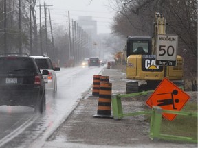 Traffic moves along Sprucewood Avenue, east of Matchette Road, on Thursday, March 30, 2017.