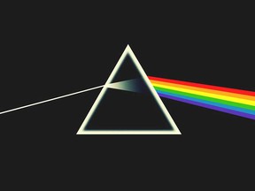 The cover to Pink Floyd's classic 1973 album The Dark Side of the Moon.