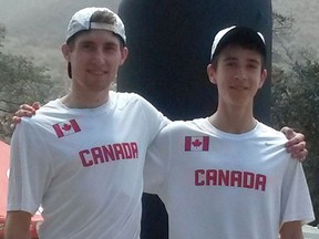 Nick Falk, left, and Mitch Ubene will be competing for Canada at the Pan-Am Cross-Country Cup in Boca Raton, Fla., this weekend.