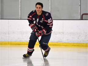 Team captain, Gianluca Pizzuto, from the Windsor zone AAA major midget team practises on March 20, 2017 in preparation for the Midget AAA Telus Cup Central Regional Championship.