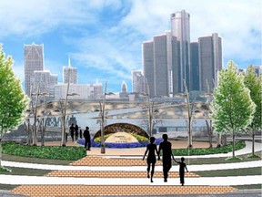 Concept drawings of the new Rotary Centennial Plaza.