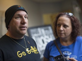 Doug and Tammy Krystia, parents of Josh Krystia who died of cancer in 2015, hold a blood drive in his honour at the Canadian Red Cross on April 22, 2017.