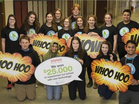 Members of the Leamington District Secondary School Eco-team recently won a $25,000 award from the Staples Superpower Your School Contest.