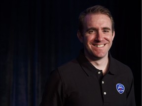 Erik Kroeker, one of the top 17 candidates to be the next Canadian Space Agency astronaut, poses for a photo during a news conference in Toronto on April 24, 2017.