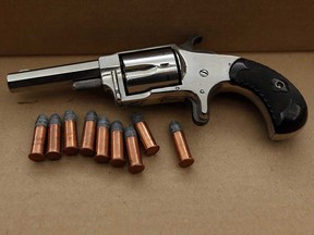 The .32-calibre revolver and ammunition found on the person of Omar Muhammad Omar while he was walking on a street in Windsor on Nov. 19, 2015.