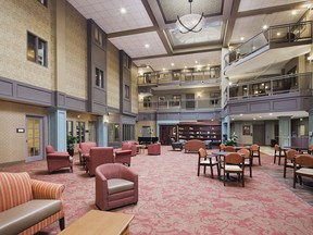 The Shoreview’s beautiful courtyard with its natural lighting.