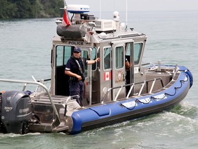 The Defender patrol boat - the Windsor police marine unit - is shown at Lakeview Park Marina in this 2014 file photo.