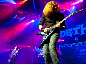 Dave Mustaine (right) performing with Megadeth in Montreal in 2012.