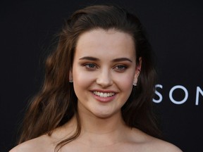 Actress Katherine Langford arrives for the premiere of Netflix's 13 Reasons Why, at Paramount Pictures Studio in Los Angeles on March 30, 2017.