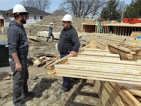 Hessan Habib, left, and his brother Daniel Habib of Seiko Homes at their 32 new home project on Eastlawn Avenue on April 10, 2017. "We have firm deals on 31 of the 32 homes," said Daniel Habib.