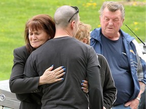 Crystal Williams Belward, left, mother of Andrew Williams, is consoled by family members following the sentencing of her son at Superior Court Friday April 28, 2017.