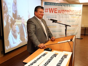 Windsor Regional Hospital president and steering committee co-chair CEO David Musyj speaks during a joint town hall session with employees, volunteers and professional staff of Windsor Regional Hospital and Hotel-Dieu Grace Healthcare along with members of the community on April 28, 2017.