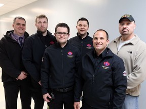 The 2016 EMS Team Canada Ontario medical director and coach Dr. Paul Bradford, EMS paramedic Chris Kirwan,  EMS paramedic Lance Hoover,  EMS paramedic Slav Pulcer, EMS paramedic Nick Montelone, Thomas LeClair, rescue medicine instructor and coach on March 23, 2016 in Windsor, Ont.