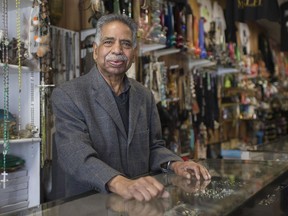 Riaz Bhatti, owner of World Cottage in downtown Windsor, is pictured in his shop Friday, April 14, 2017.