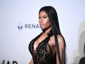 Singer Nicki Minaj poses for photographers upon arrival at the amfAR charity gala during the Cannes 70th international film festival, Cap d&#039;Antibes, southern France, Thursday, May 25, 2017. (Photo by Arthur Mola/Invision/AP)