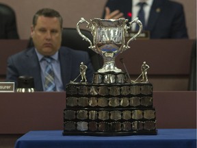 City council voted Monday, May 29, 2017, to spend $40,000 on a parade to celebrate the Spitfires winning the Memorial Cup, which is pictured in council chambers.