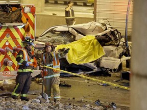 The scene of the fatal crash on Highway 401 near Cabana Road on Feb. 7, 2017. Multiple vehicles were involved. Nicole Vetor, 19, of Windsor, was killed. Tractor trailer driver Dinesh Kumar of Mississauga has been charged with careless driving.