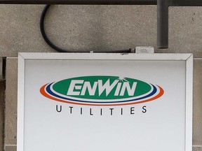 A sign at the Enwin Utilities office building at 787 Ouellette Ave.
