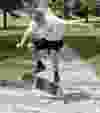 Jaggar Ford-Klein, 16, does a skateboard trick in front of Assumption high school in Windsor on May 17, 2017.