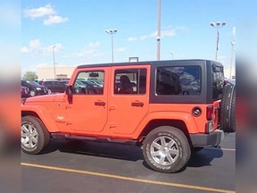 An image of the Jeep that was stolen from a parking lot on Ouellette Avenue sometime overnight between June 11 and June 12, 2017.