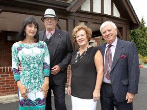 Enza and Lloyd Crain, left, and Sharron and Lou Gyenes ttend Southwood Lakes 25th Anniversary Gala at Essex Golf and Country Club on May 11, 2017. Since 1992, 239 luxury townhomes have been built in Southwood Lakes. Sharron Gyenes is Vice President of Southwood Lakes Development Assoc. and Lloyd Crain is President of Southwood Lakes Dev. Assoc.