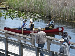 Visitors take in the Marsh Boardwalk and canoe rentals at Point Pelee National Park on May 22, 2017.