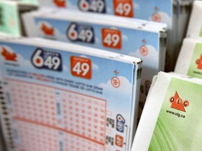 Lotto 6/49 tickets are shown in this 2015 file photo.