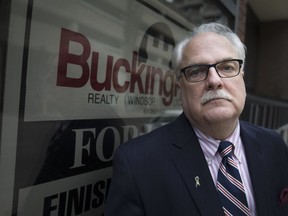 Bob Williams, executive director of the Windsor Pride Community Education and Resource Centre, looks for property to lease on Pelissier Avenue on May 9, 2017.  The non-profit organization has been forced by the city to vacate their location on the first floor of the Pelissier Street garage.