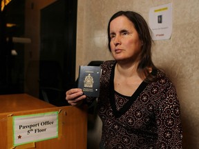 In this March 30, 2017 photo, Rebecca Blaevoet, is pictured at the Windsor passport office. Blaevoet, who is blind, is fighting for better customer service for the visually impaired at Passport Canada.