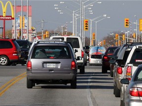 In this November 2008 photo, traffic is backed up on northbound Manning Road at County Road 22.