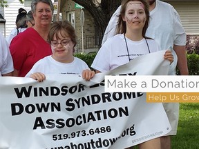 A screenshot of the Windsor-Essex Down Syndrome Association website.