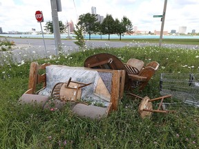 Windsor hopes to end illegal dumping like this unsightly riverfront mess seen on Aug. 5, 2015, with a new residential bulk furniture collection that starts May 19.