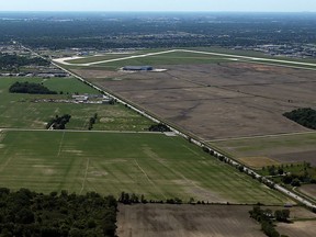 This aerial file photo shows the proposed site for the new Windsor mega-hospital at the corner of County Road 42 and Concession 9.