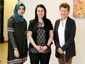 Daniya Azhar, left, Kristi Holmes-Soucie and Sue MacTaggart attend the the Hospice of Windsor and Essex County annual Volunteer Appreciation Dinner at the Serbian Centre of Windsor. The volunteers support Hospice's many programs and services at no cost to the Windsor-Essex community. Over the last year alone, Hospice volunteers have provided a total of more than 68,000 hours of care and support. At minimum wage, that is a donation of more than $775,000.