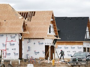 Homes under construction are shown on Monticello Avenue in east Windsor on Feb. 8, 2017.