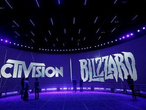 FILE - This June 13, 2013, file photo shows the Activision Blizzard Booth during the Electronic Entertainment Expo in Los Angeles. Technology companies are on track to reach all-time highs soon, and Activision Blizzard is one of the leaders among technology stocks in 2017. (AP Photo/Jae C. Hong, File)
