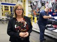 Diane Reko of Reko Manufacturing Group Inc. is pictured on the shop floor Dec. 15, 2016.