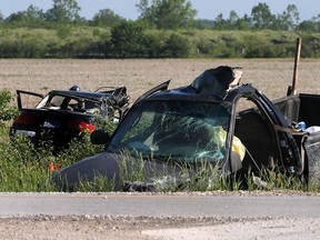 Amherstburg police investigate a serious collision at County Rd. 10 and Conc. 8 on Saturday, May 27, 2017.