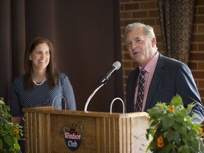 Place for Life co-chairs, Susan Stockwell-Andrews, left, and John Omstead, launch Essex Region Conservation's The Place for Life campaign at the Windsor Club, Wednesday, June 21, 2017.