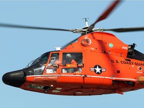 This March 2012 photo shows the U.S. Coast Guard conducting a search-and-rescue operation in Lake St. Clair.