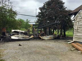 The aftermath of a structure fire at 2160 Spring Garden Rd. during the early morning hours of June 5, 2017.