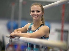 Holly Lavigne, 15, recently placed second overall and won gold on the beam at the provincial and eastern Canadian championships. She is pictured on June 5, 2017 at Winstar Gymnastics.