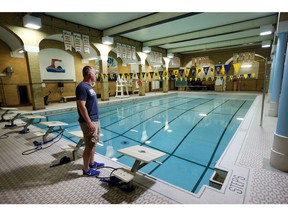 Kennedy Collegiate  athletic director Jim MacDougall looks at the historic high school swimming pool in Windsor.